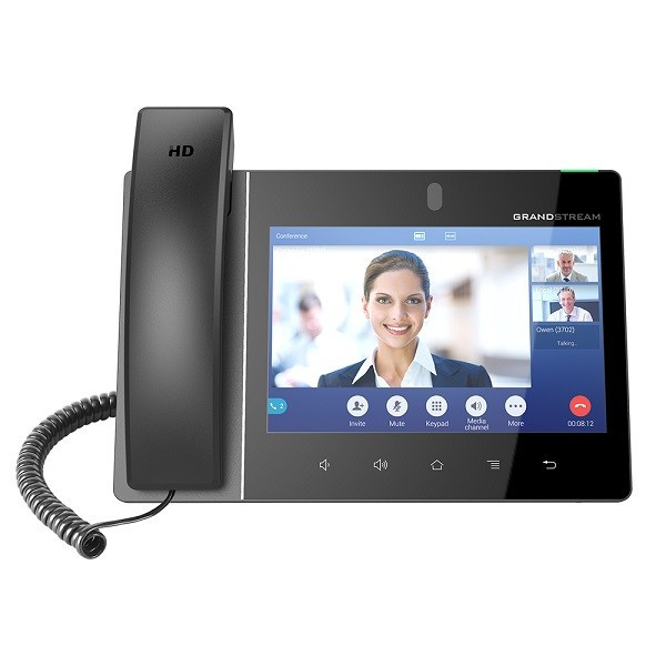 Grandstream Video teléfono IP empresarial Android con pantalla táctil (1280x800) hasta 16 líneas y 16 cuentas SIP