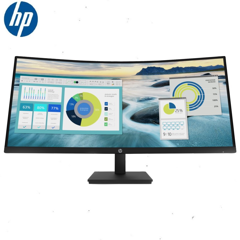 Monitor HP P34hc G4 WQHD VA USB-C Curvo 23.8" HDMI / DP / USB-A, Color Negro.