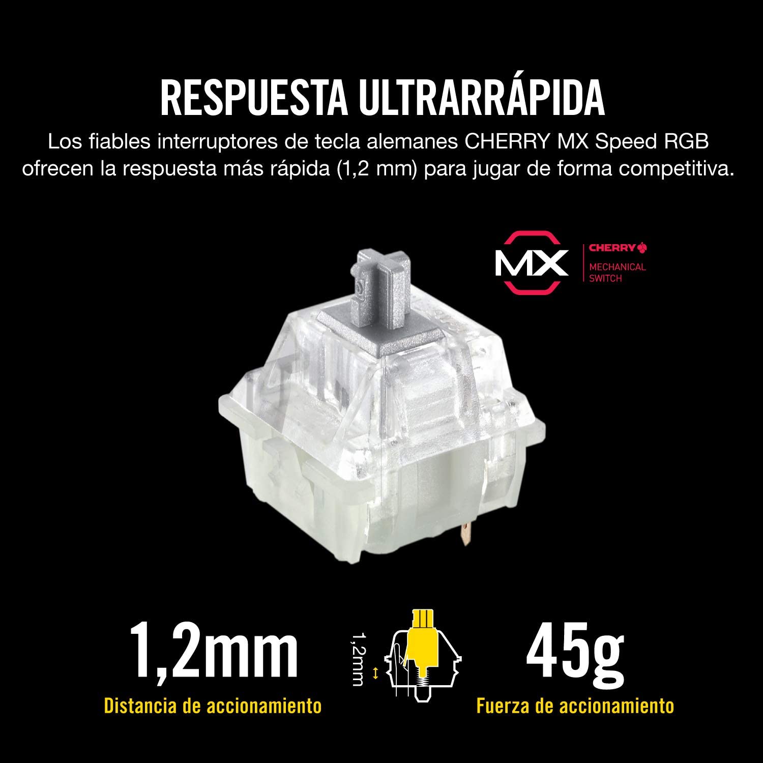 Teclado Corsair (CH-9109014-SP) K70 RGB MK.2 RAPIDFIRE CHERRY® MX Speed