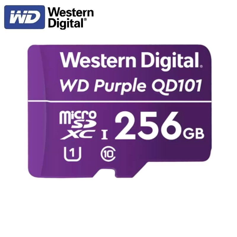 Memoria Flash WD Purple 256GB SC QD101 microSD, ideal para Camaras de videovigilancia.