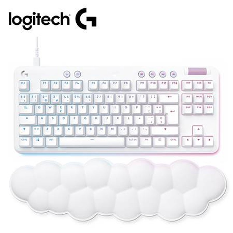 TECLADO LOGITECH G713 TKL MECHANICAL TACTILE RGB W/PALM REST WHITE (920-010413) AURORA COLLECTION