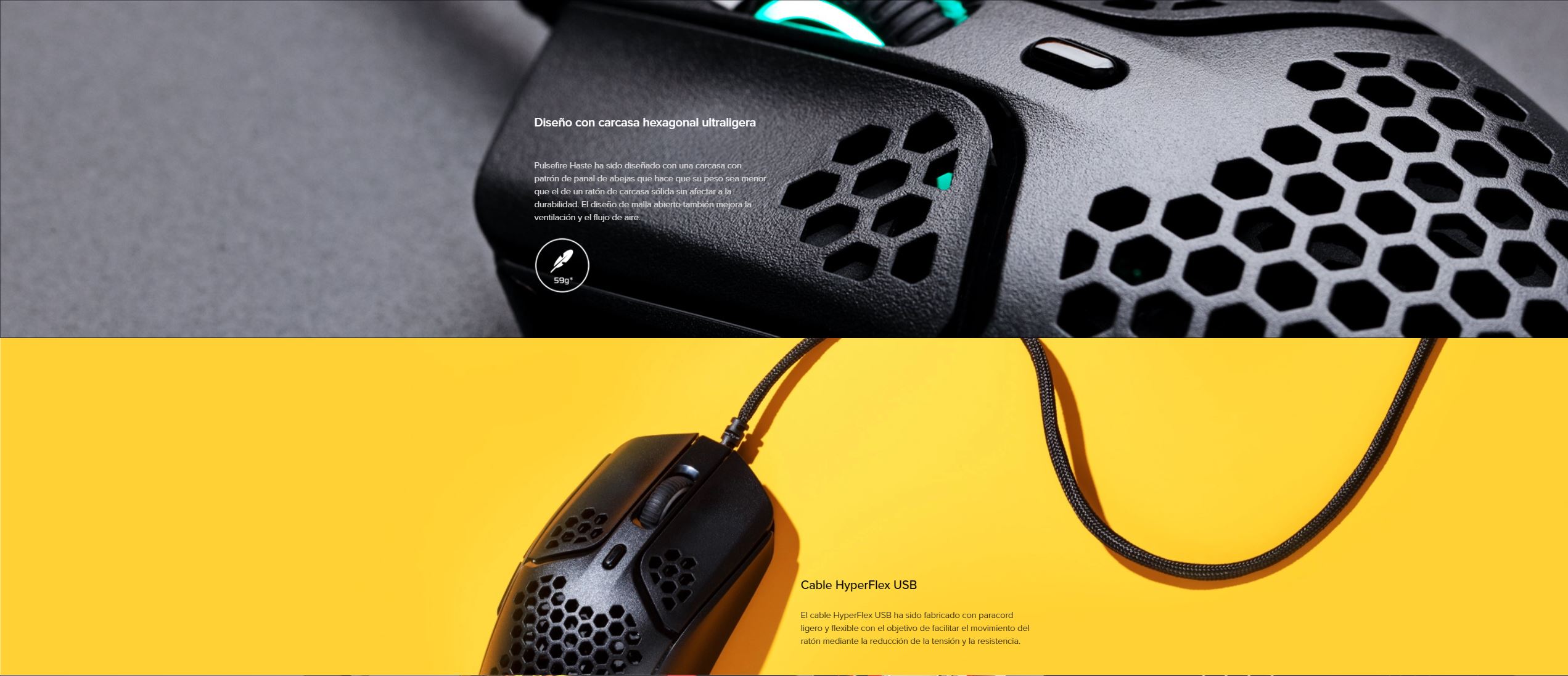 Mouse Gamer HyperX Pulsefire Haste (HMSH1-A-BK/G)