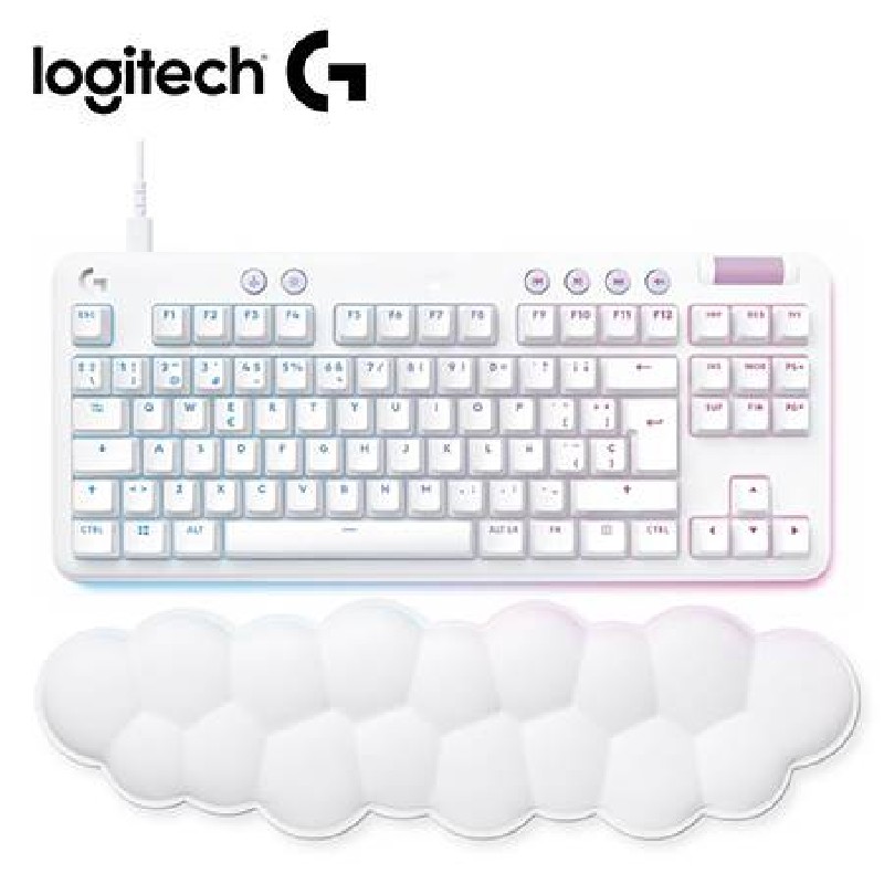 TECLADO LOGITECH G713 TKL MECHANICAL LINEAR RGB W/PALM REST WHITE (920-010670) AURORA COLLECTION
