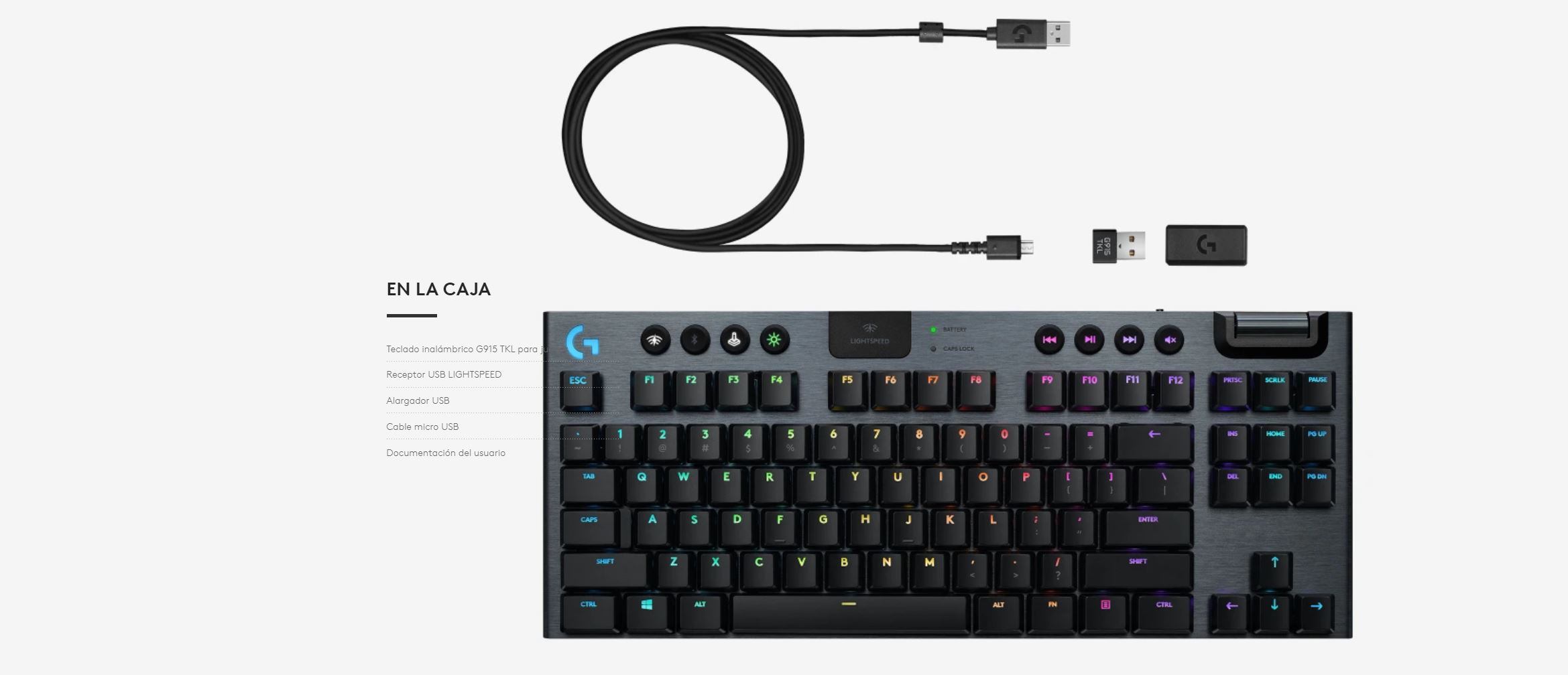 TECLADO LOGITECH G915 TKL LIGHTSPEED RGB LIGHTSYNC MECHANICAL BLACK (920-009495)