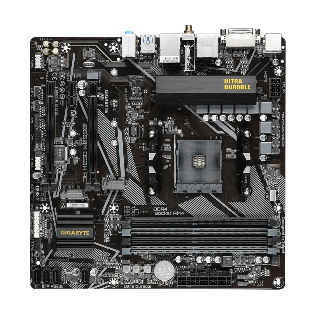 Motherboard Gigabyte B550M DS3H AC (rev. 1.x), B550, Socket AM4, DDR4.