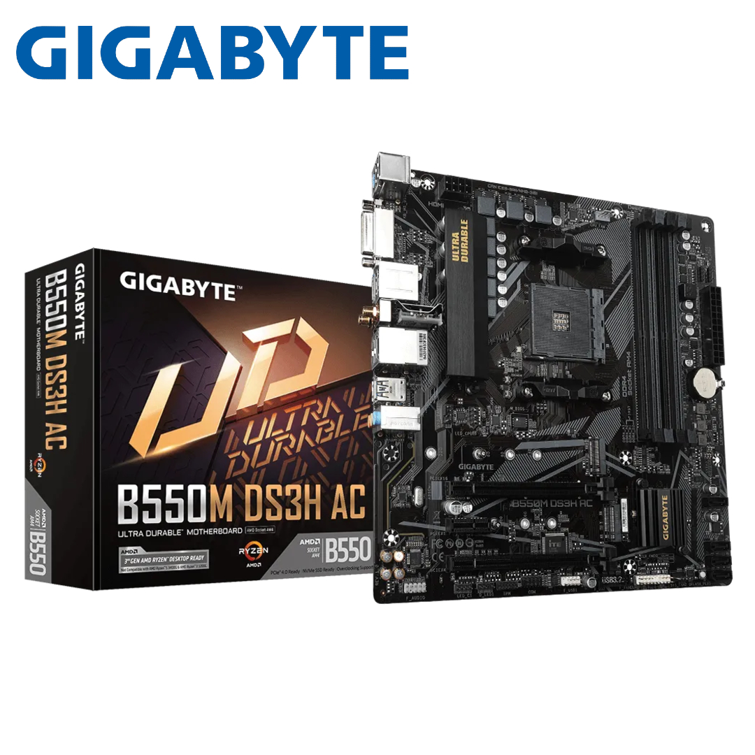 Motherboard Gigabyte B550M DS3H AC (rev. 1.x), B550, Socket AM4, DDR4.