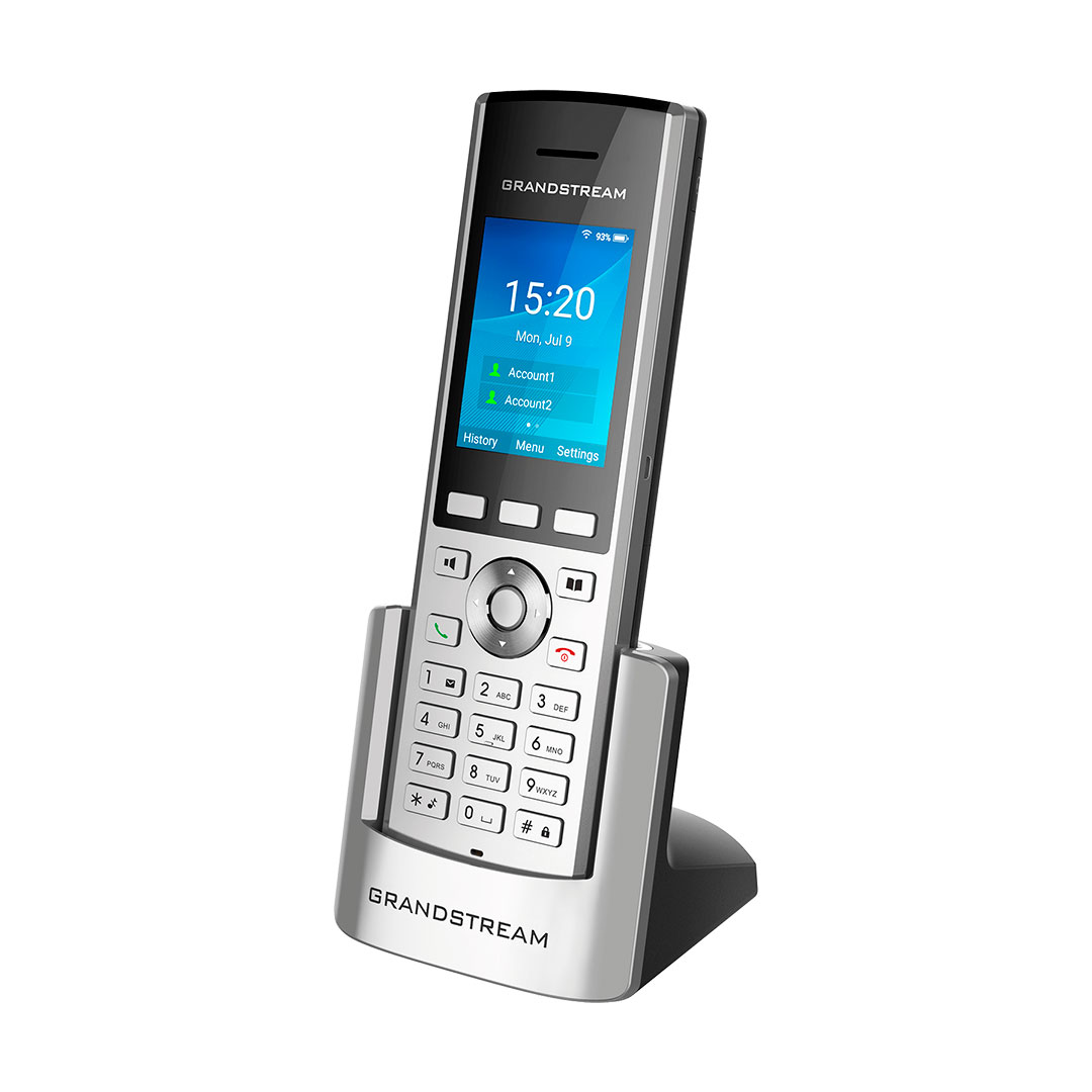 Teléfono WiFi Grandstream portátil empresarial, conectividad a la red VoIP vía WiFi