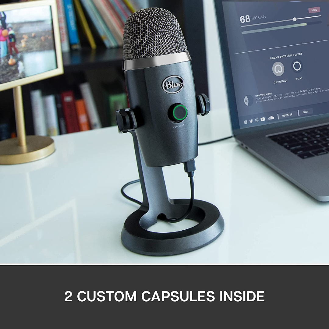 MICROFONO BLUE YETI NANO USB STREAMING CARDIOD / OMNI GRAY (988-000088)