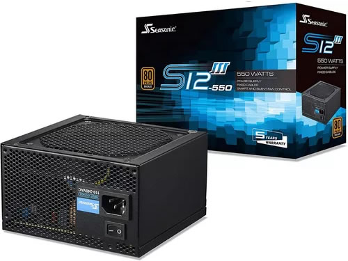 FUENTE SEASONIC S12III 550W 80PLUS BRONZE (SSR-550GB3)