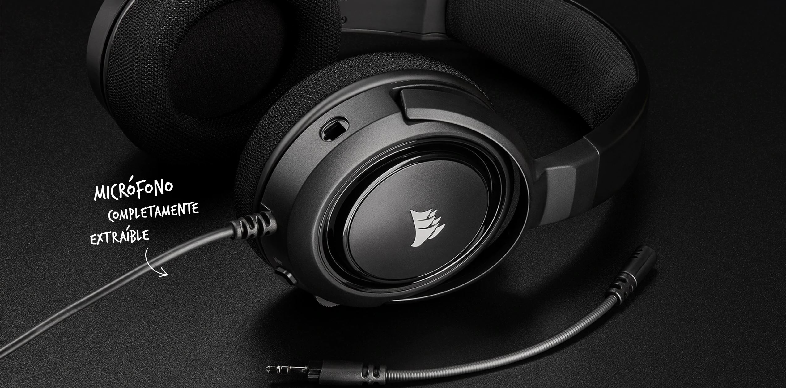 Audífono Corsair (CA-9011195-NA) para juegos estéreo HS35 - Carbón