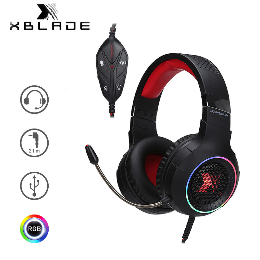 Audífono XBlade GAMING ELITE PIRANHA USB 7.1 VIBRACIÓN RGB BLACK (GXB-ES9280)
