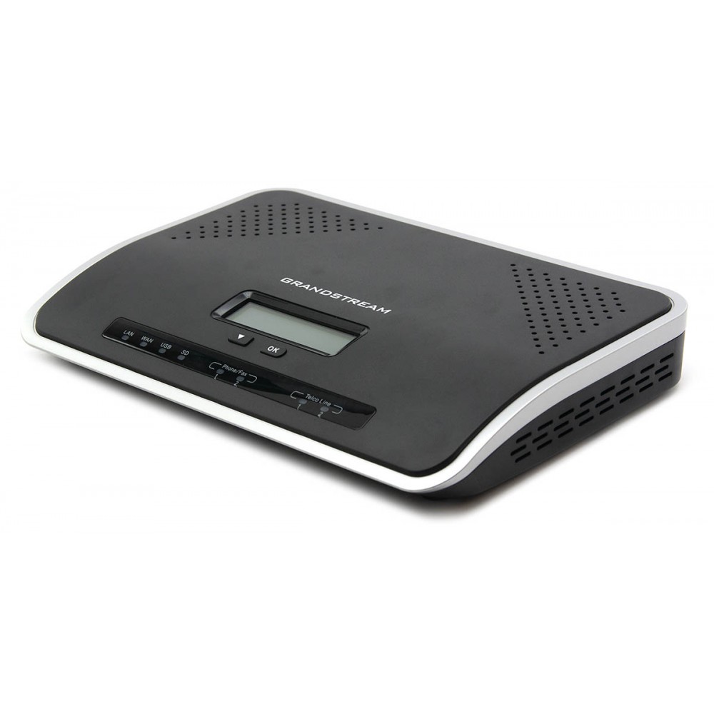 Grandstream Conmutador IP-PBX de 2 puertos FXO + 2 FXS, 30 llamadas concurrentes, 500 usuarios y doble puerto Gigabit