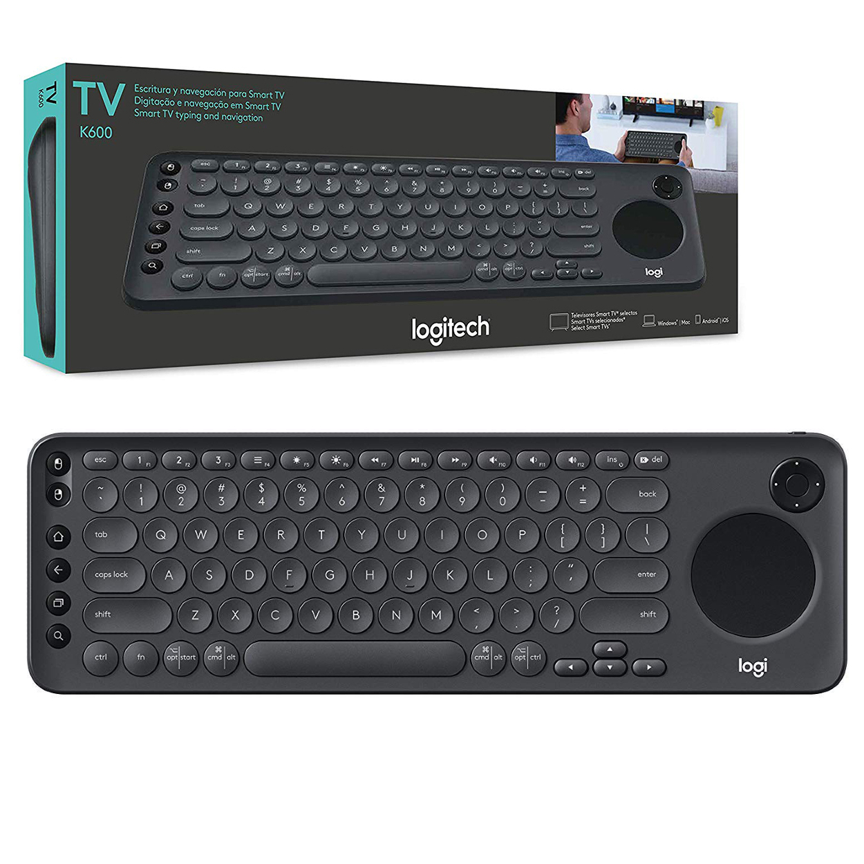TECLADO LOGITECH K600 TV WIRELESS BLACK (PN 920-008824)