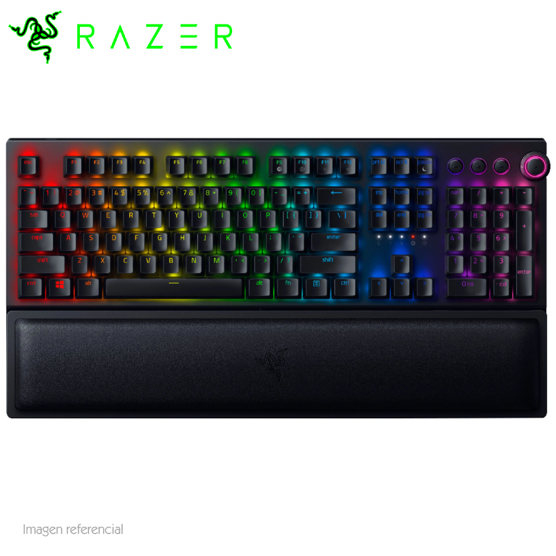 TECLADO RAZER BLACKWIDOW V3 PRO WIRELESS HYPERSPEED GREEN SWITCH US CHROMA BLACK (RZ03-03530200-R3U1)