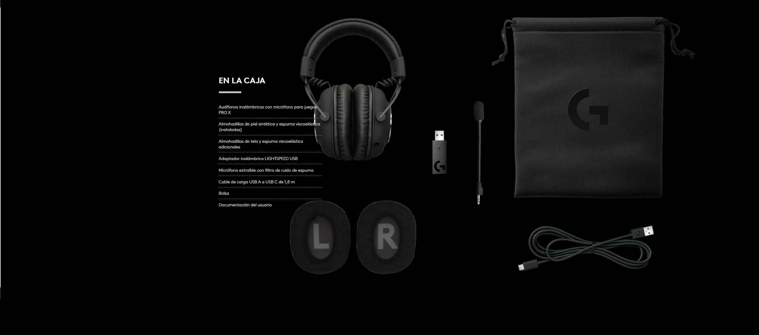 Audífono Logitech G PRO X LIGHTSPEED WIRELESS BLACK (981-000906)