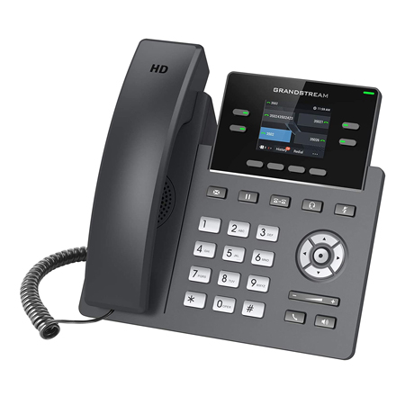 Teléfono IP Grandstream Grado Operador, 4 líneas SIP con 2 cuentas, pantalla a color 2.4", codec Opus, IPV4/IPV6