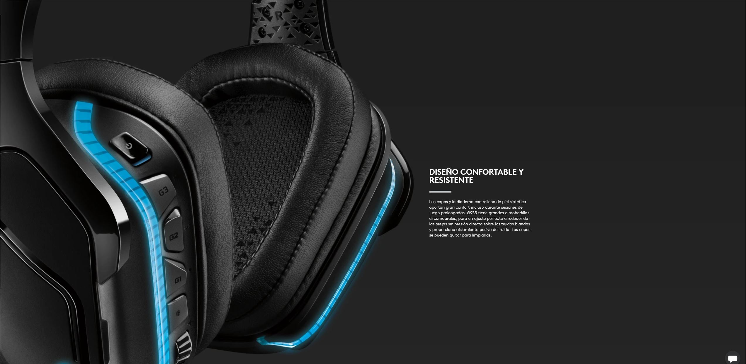 Audífono Logitech G935 RGB WIRELESS 7.1 SURROUND BLACK (981-000742)