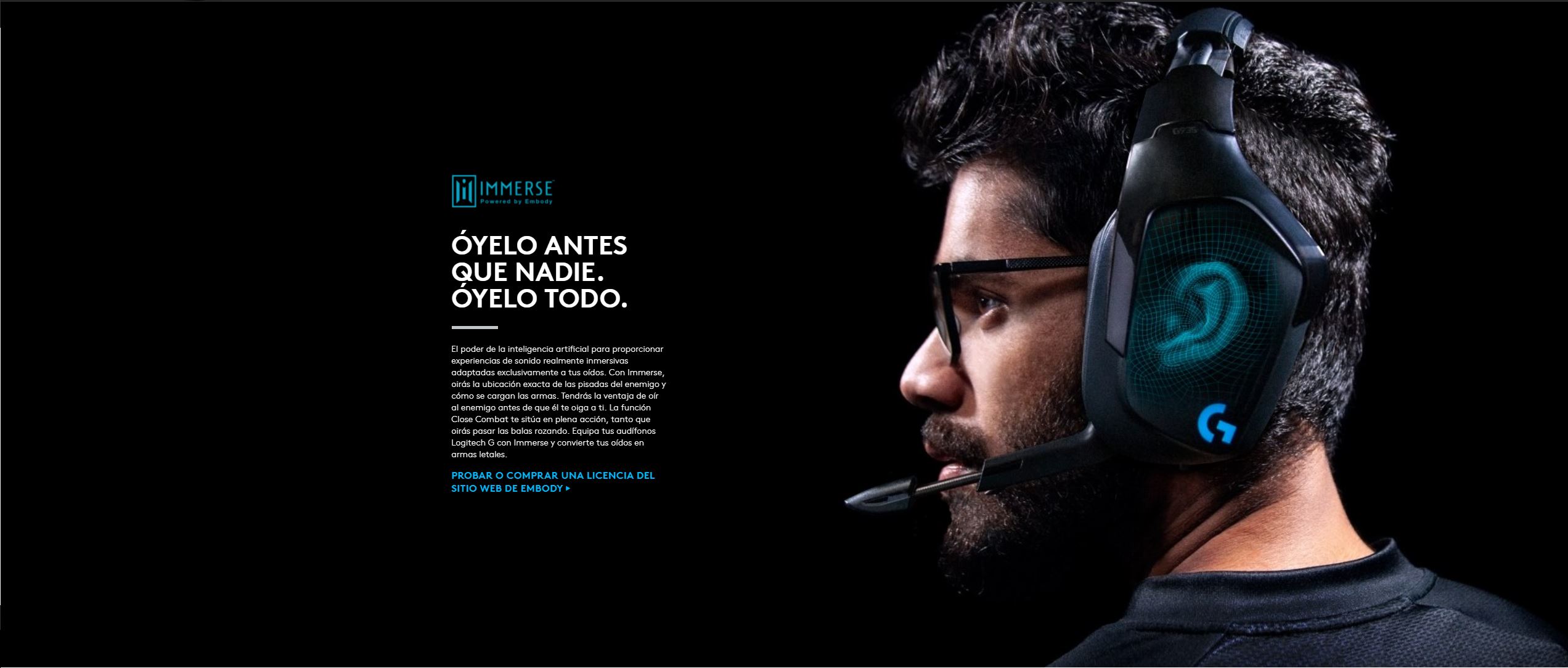 Audífono Logitech G935 RGB WIRELESS 7.1 SURROUND BLACK (981-000742)