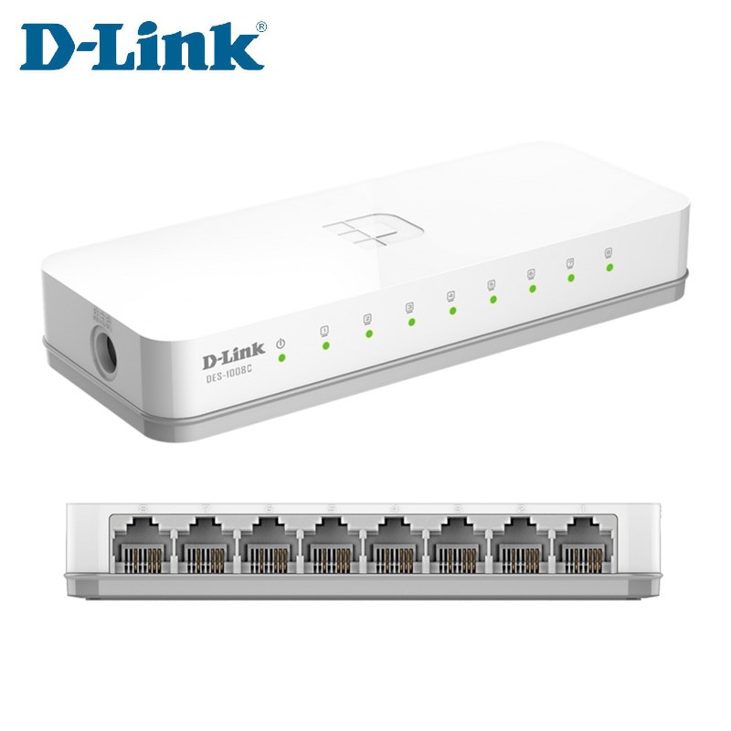 Switch D-Link DES-1008C, 8 RJ-45 10/100 Mbps, Auto MDI/MDI-X, Presentación en caja.