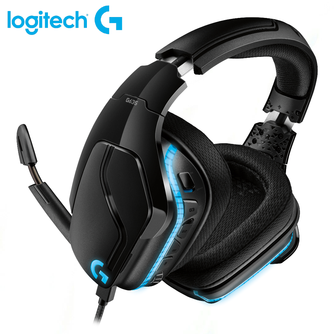 Audífono Logitech G635 RGB 7.1 SURROUND BLACK (981-000748)