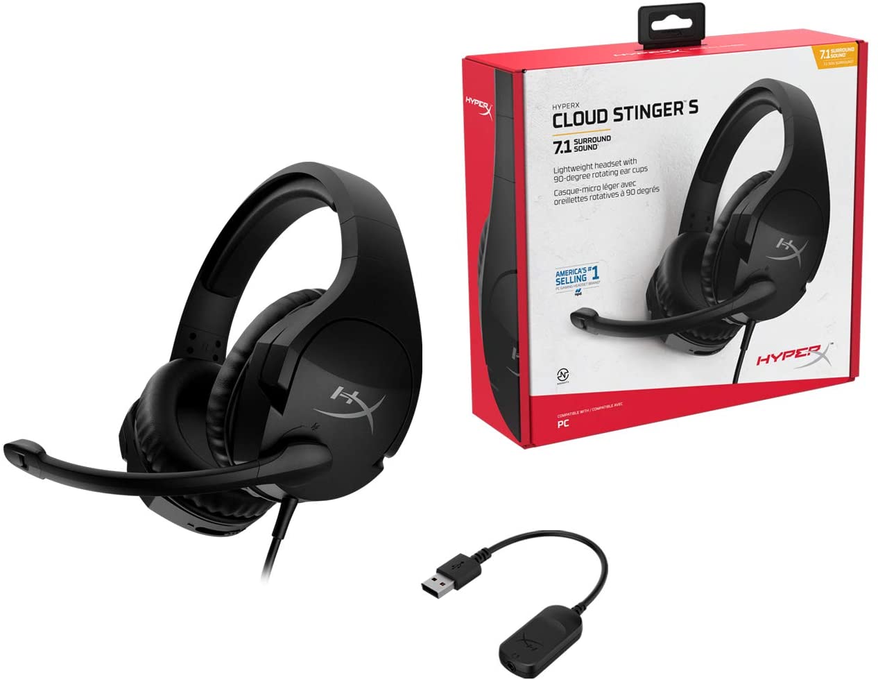 Audífono HyperX Cloud Stinger S - Sonido 7.1 (HHSS1S-AA-BK/G)