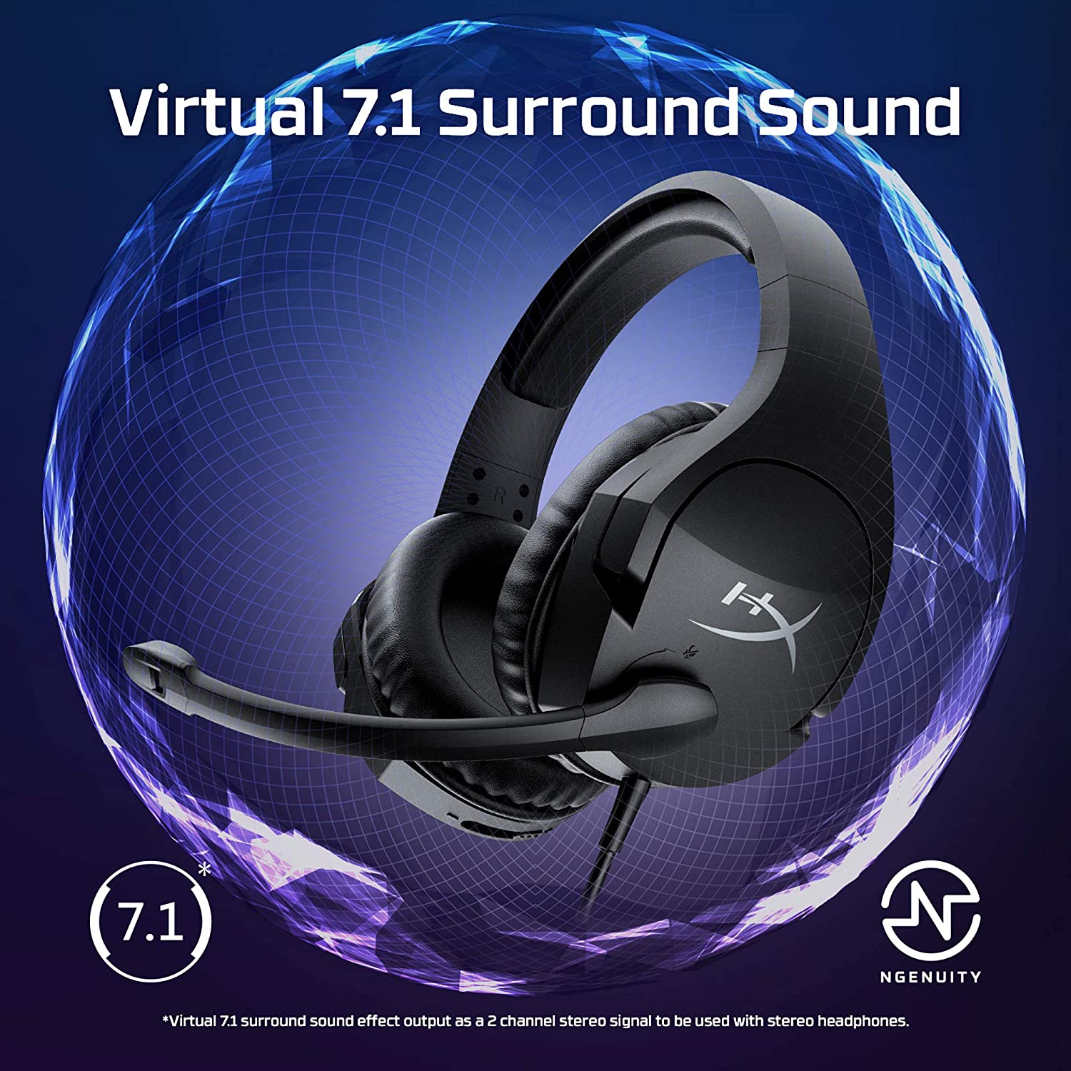 Audífono HyperX Cloud Stinger S - Sonido 7.1 (HHSS1S-AA-BK/G)