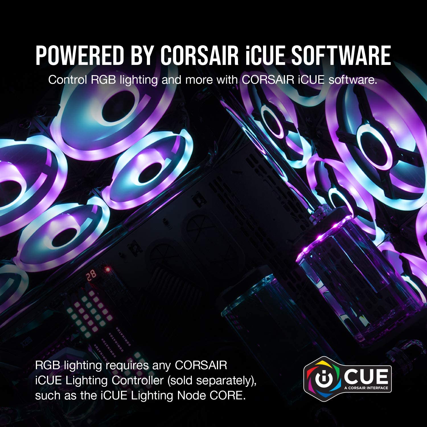 Ventilador Corsair (CO-9050099-WW) Ventilador individual PWM de 140 mm iCUE QL140 RGB