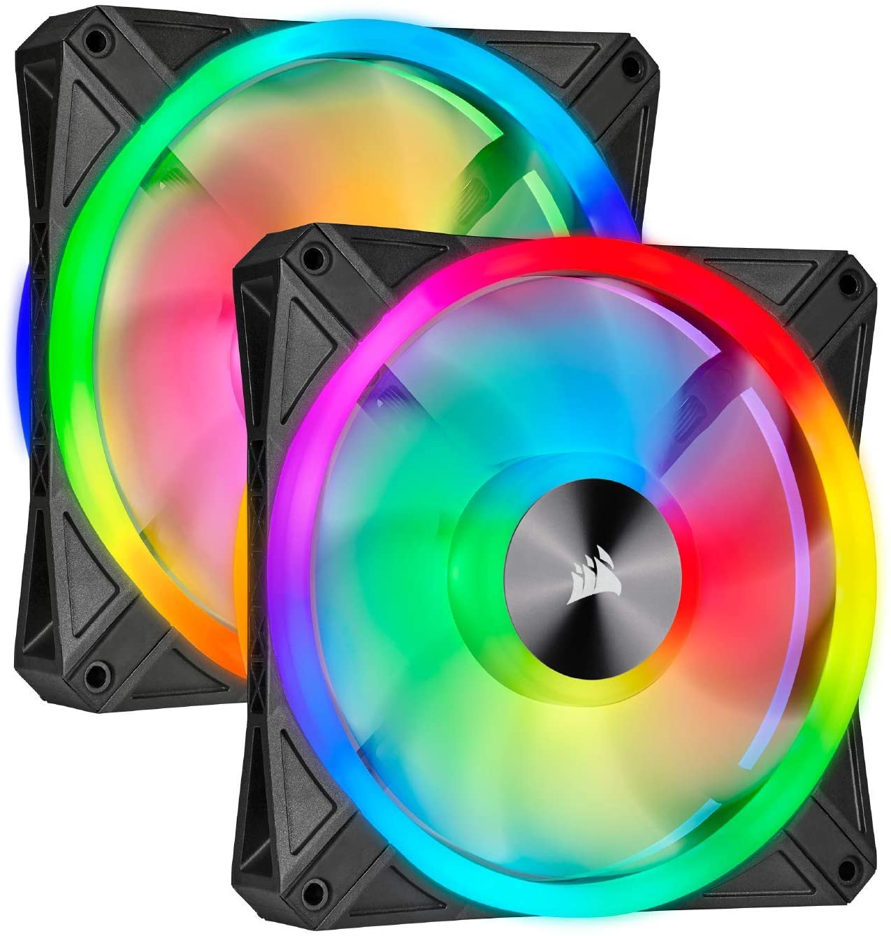 Ventilador Corsair (CO-9050100-WW) iCUE QL140 RGB 140 mm, 2 ventiladores con Lighting Node CORE.