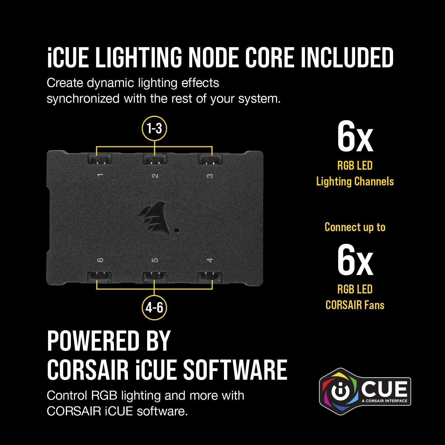 Ventilador Corsair (CO-9050100-WW) iCUE QL140 RGB 140 mm, 2 ventiladores con Lighting Node CORE.