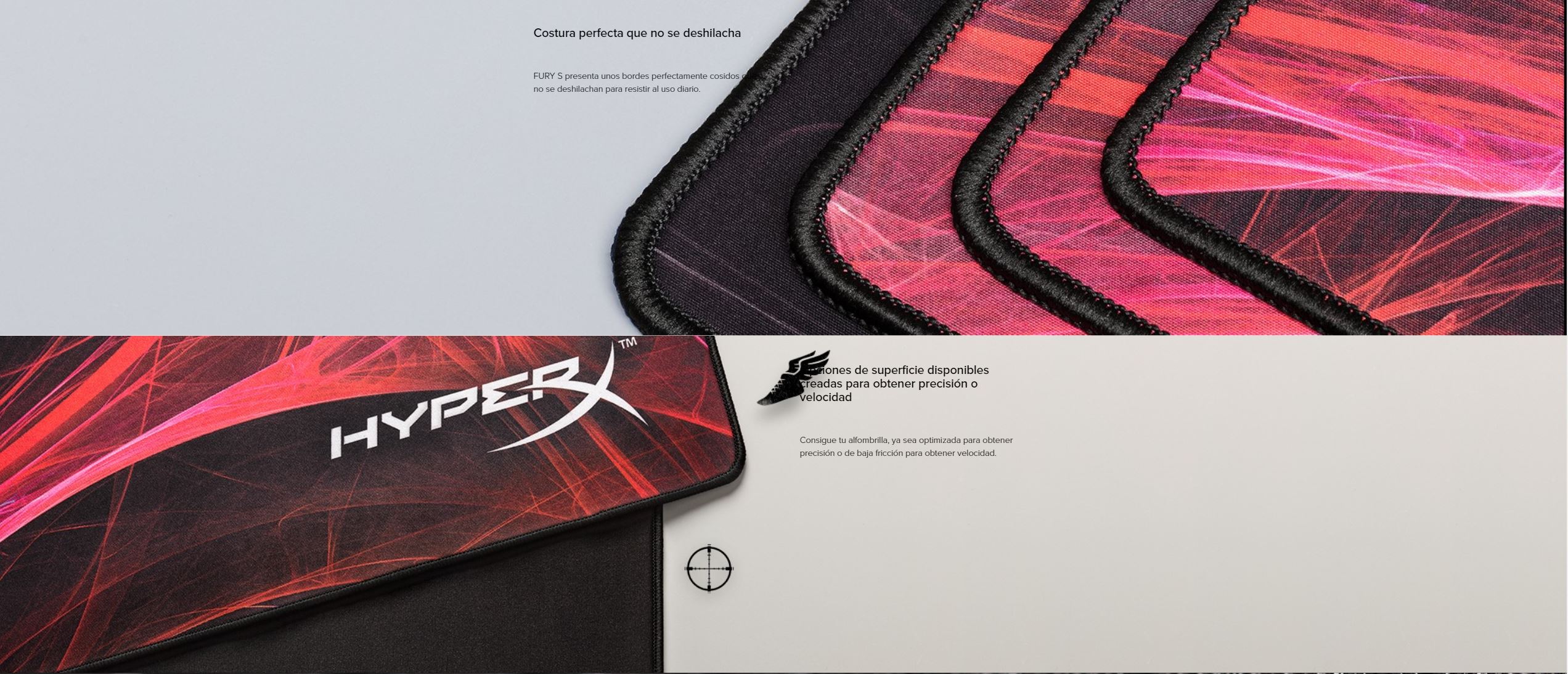 Mouse pad HyperX Fury S Speed, Negro, Rojo Tela/Caucho, Talla L, 3mm, 45 x 40 cm. (HX-MPFS-S-L)