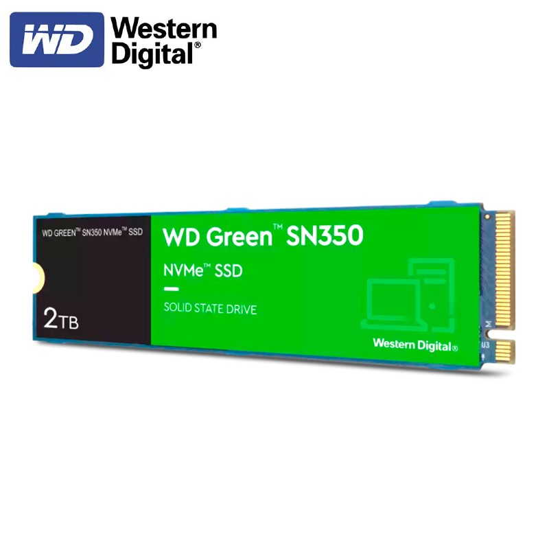 Unidad de estado solido Western Digital Green SN350 NVMe 2TB M.2 2280, PCIe Gen3 x4